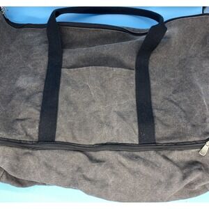 Lo & Sons Catalina Deluxe Weekender Tote Bag Gray Organic Canvas Travel Duffle